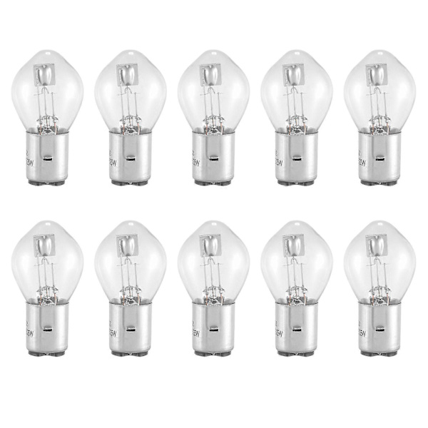 Motorcykelbelysning 10x Glödlampa 12v 35w B35 Ba20d Glas Passar För Gy6 Atv Moped Scooter
