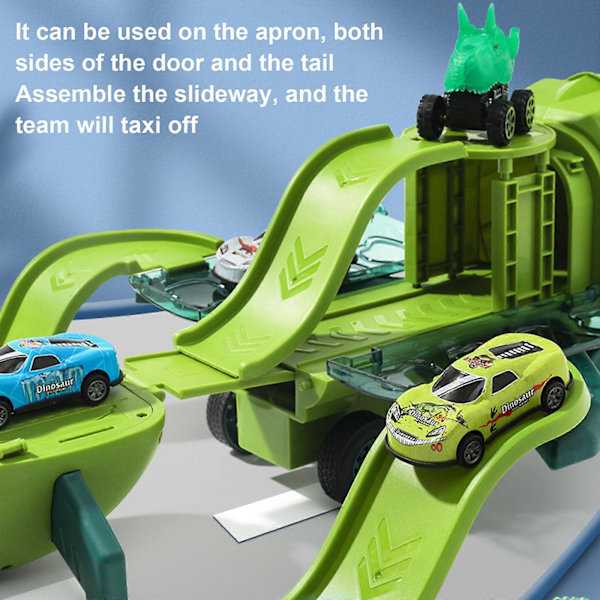 Dinosauriespår Mini Racerbilar Födelsedagspresent För 3 4 5 6 År Gamla Fordon Flygplansleksaker green