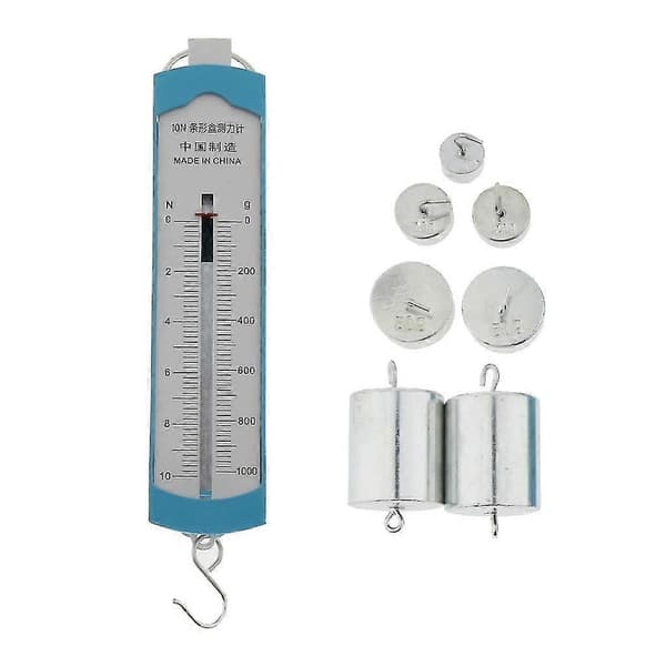 Lab Spring Dynamometer Fjäder Våg Krok Vikt Set Kraftmätare Dubbel Skala