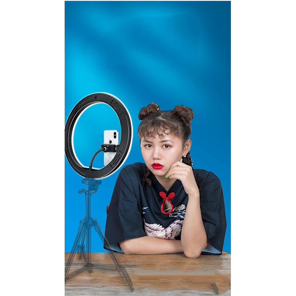 Desktop Live Fill Light LED Ring Light med Telefonklips og Slange