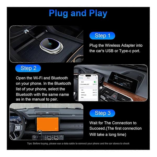 Trådløs Carplay Adapter Android Bil Dongle Plug and Play Smart Box Trådløs Auto Adapter Carplay A