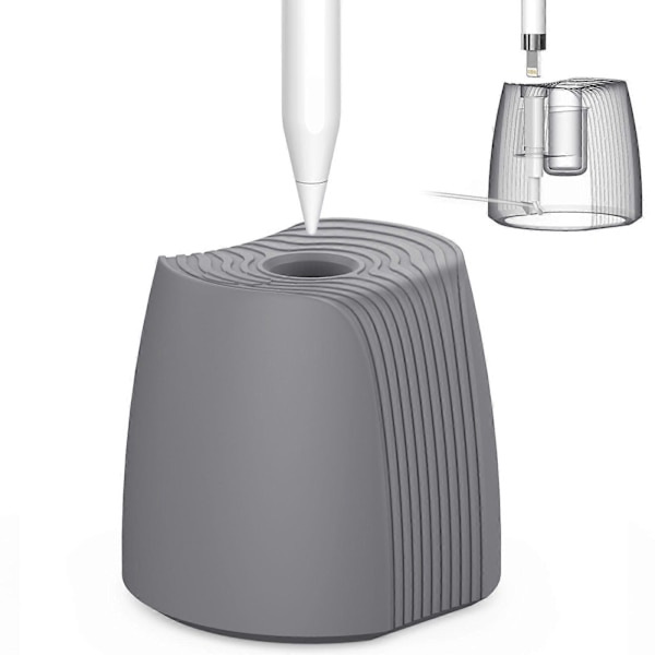 For Apple Pencil 1 / 2 AhaStyle PT-LC04 Silikon Base Stativ Grey