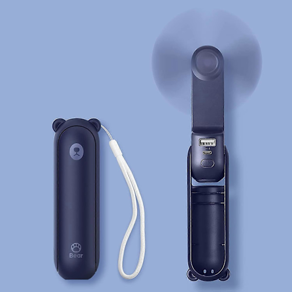 3 in 1 -käsituuletin, minikäsituuletin, kannettava pieni taskutuuletin, USB-ladattava tuuletin