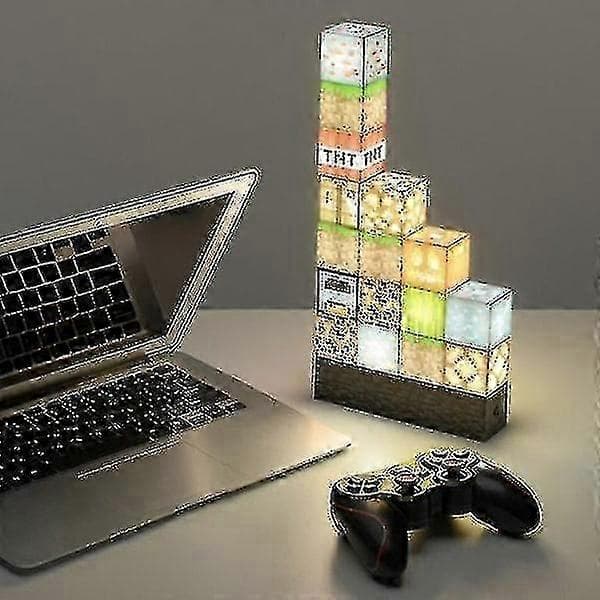 Minecraft Natlamper Stick Lampe Usb Dekor Byggeklodser Hs