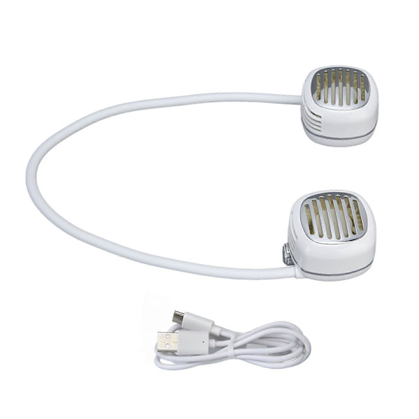 USB uppladdningsbar bladlös halsfläkt (vit)