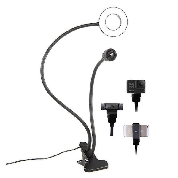 Led-rengastäyttövalo USB-latauksella, himmennettävä valokuvausrengastäyttövalo