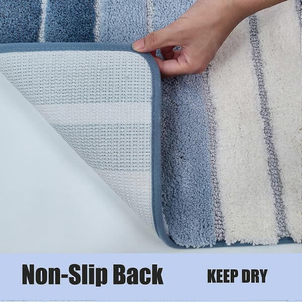 Mikrofiber Absorberende Sklisikker Stripete Badematte Blue
