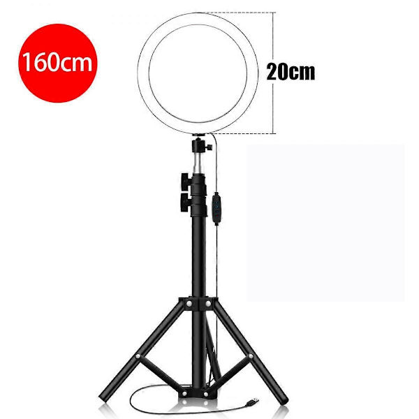 20 cm Fyllys Ringlys Supplerende Lys LED-lys Sammenleggbart Fyllys