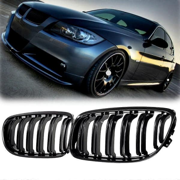 1 par bil frontgrill blank sort indsugningsgrill til E90 3-serie sedan/stationcar 2009 - 2011