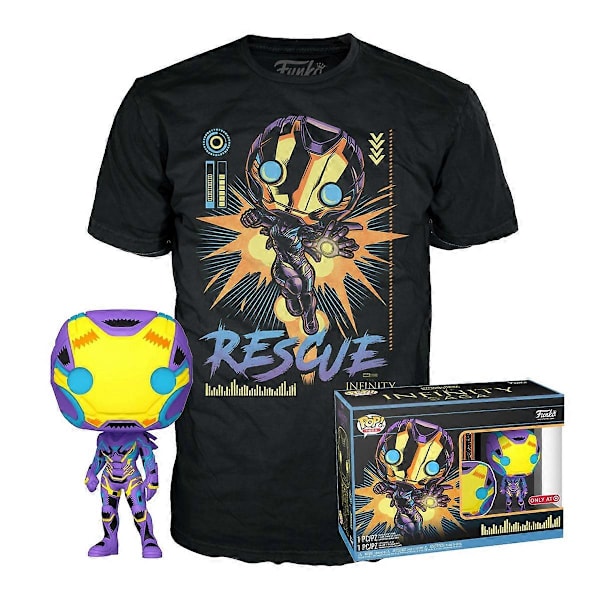 POP! & Tee Marvel Rescue (Blacklight) Infinity Saga Vinyl Figur Ny Multicolor One Size