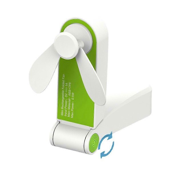 Vihreä Mini kannettava taskutuuletin, pöytätuuletin, USB:llä, ladattava, kotiin tai matkalle, 2 nopeutta, vaaleanpunainen, pieni kannettava tuuletin