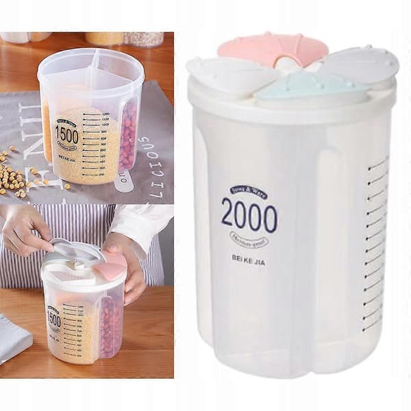 Plastik Husholdnings Organizer Madopbevaringsbeholdere Med Låg Til 2000ml multicolor