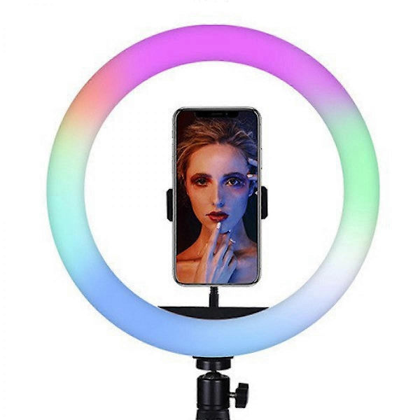 Selfie Ring Light Stativ, dimbar Desktop Led RGB Lampe Kamera Ringlys