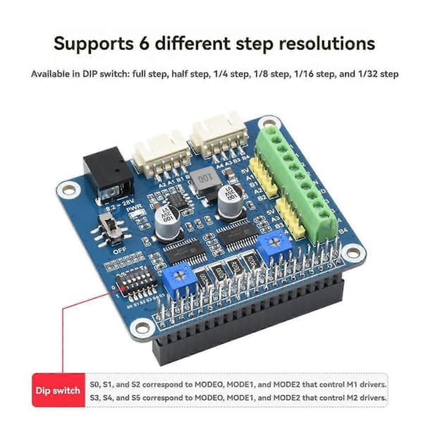 For Stepper Motor HAT Udvidelseskort Op til 1/32 Microstepping til Nano til 3D-print HR8825 Blue