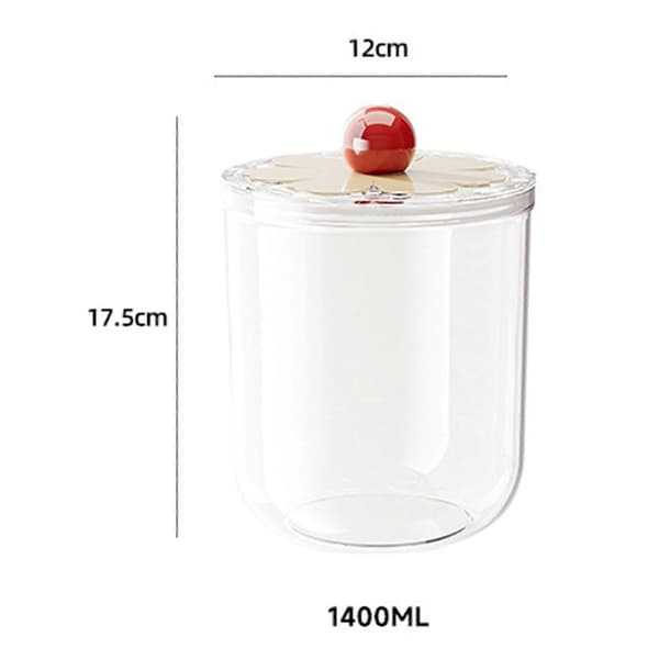 Matbeholder Nøtter Beholder for Kaffebønner Mel Oppbevaring Tørr Mat 900ml Clear 1400ml