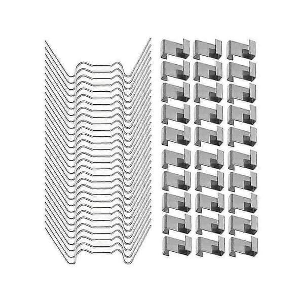 100 stk. drivhusglaspanelclips i rustfrit stål, drivhus W-trådclips, glasering Z-type clips Silver