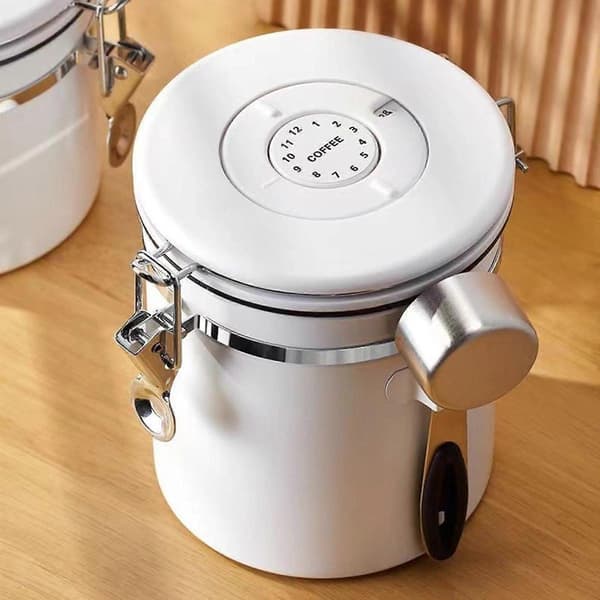 Kaffeboks Gadgets Kaffeoppbevaringsbeholder for te, kjeks og kaffebønner Optional Silver 1.2L