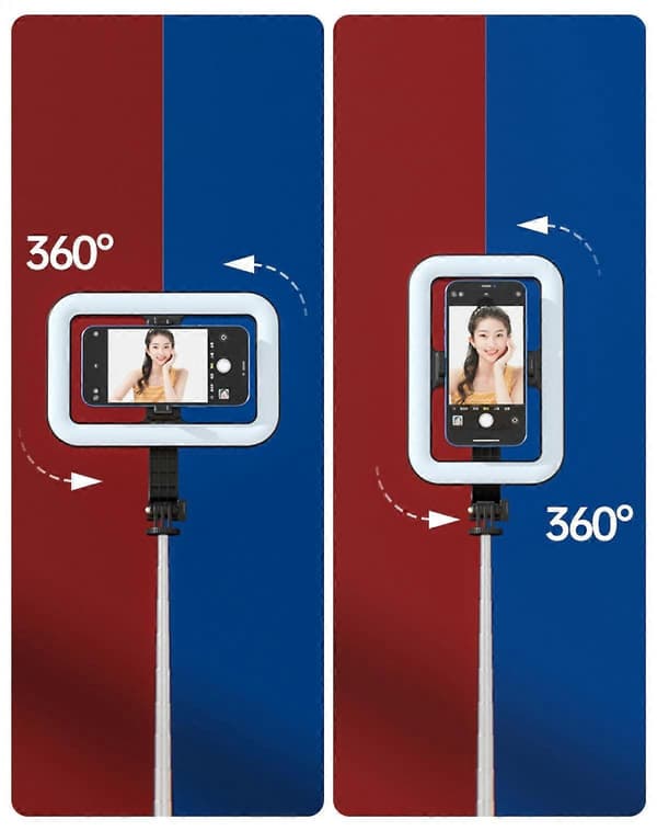 8-tommers teleskopisk LED-ringlys for skrivebord