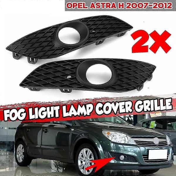 for Opel H 2007-2012 V+H Tåkelys Lampedeksel Front STØTFANGER NEDRE Grill black