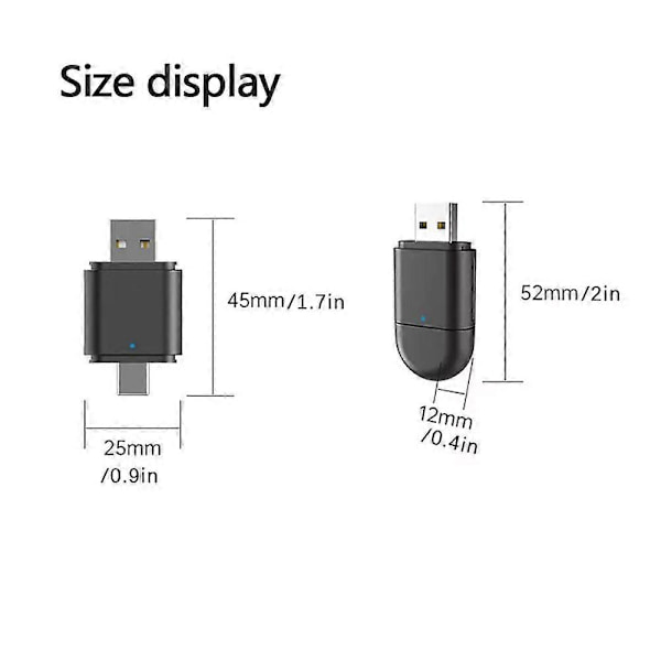 2-i-1 Trådløs Android Auto-adapter & Trådløs CarPlay-adapter Plug & Play Bil