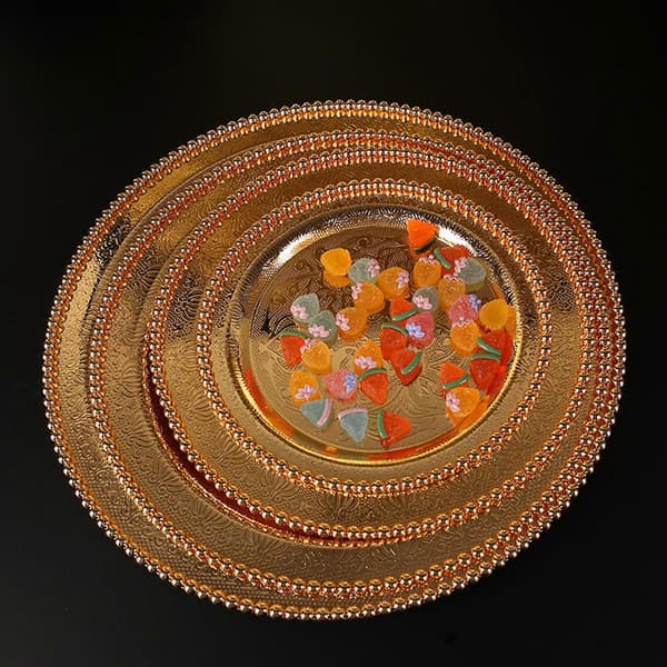 Fruktskål Inflyttningspresenter Multifunktionell Pastatallrik för Restaurangfest Hem Gold 27cm