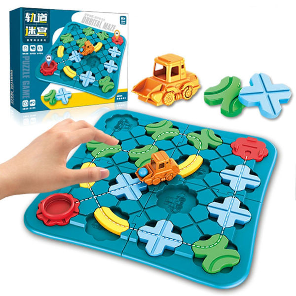 Leksaksbilbana för småbarn, plast, pussel, byggkloss, labyrintbana, bordsspel