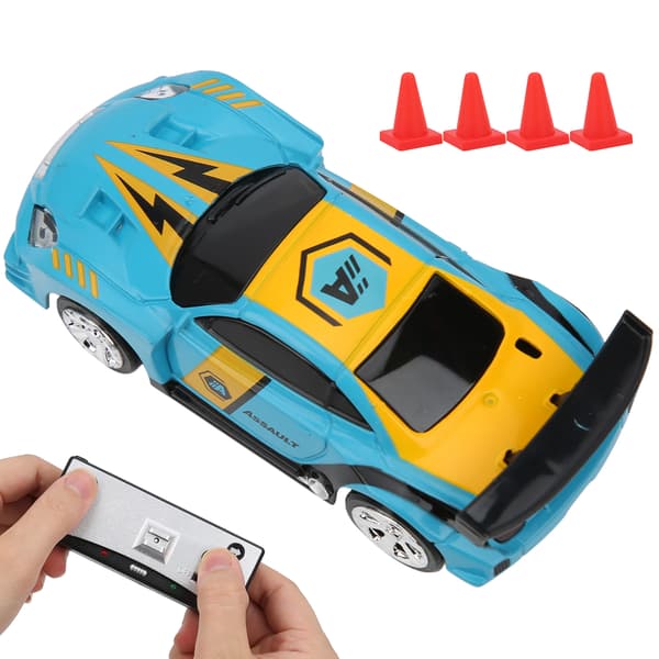 Mini Fjernstyret RC-bil med kraftinduktion 4-vejs styring APP dobbelte tilstande legetøjsmodel til børn, 2,4 GHz blå farve