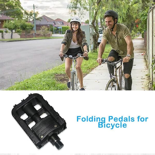 2 stk. folde pedaler til mountainbike, udskiftningsfodplader, reservedele Black