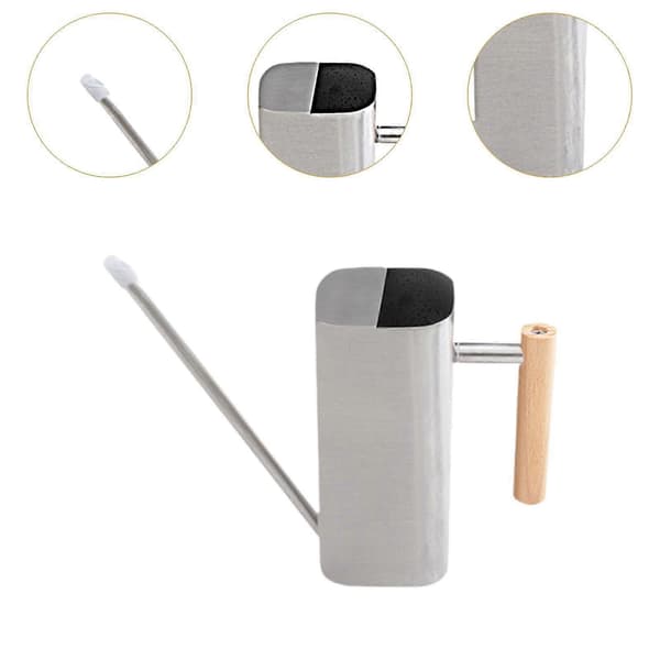 Havevandkande 800 ml Bærbar vandkande til stueplanter Plænehave Sort Silver 21.5 cmx8 cm