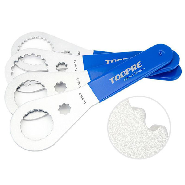 Solid Cykel Bundbeslag Nøgle Legering 16-hak Fjernelsesskrue TL-BB02 Silver Blue