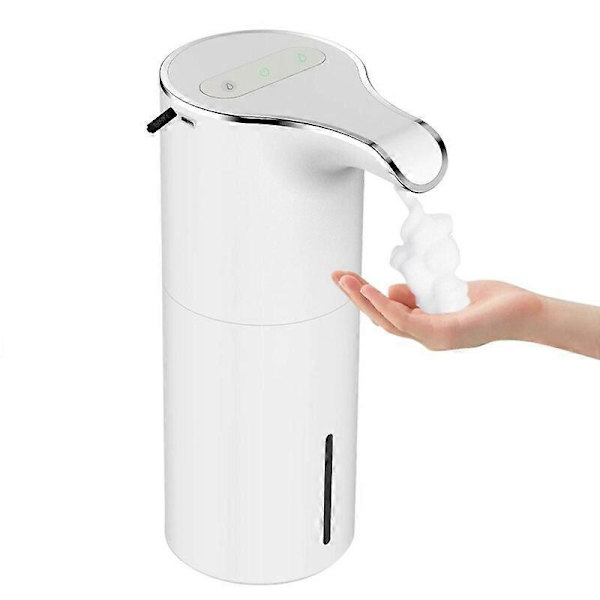 450 ml automaattinen saippua-annostelija kosketusvapaa infrapuna-anturi saippua-annostelija ladattava nestesaippua vaahtoannostelija käsien desinfiointiaine 450ml White