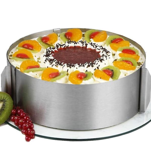 Bageplader 6 12 tommer Justerbar Rustfrit Stål Dessert Kageform Cirkel Bagning Rund Mousse Ring Form Køkken