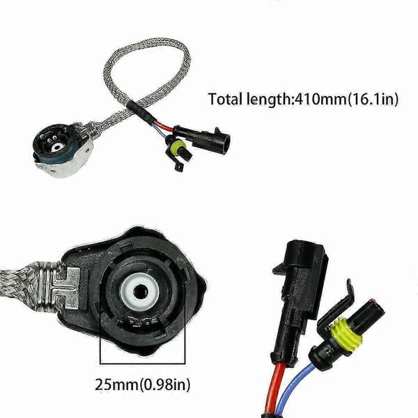 2x D2s/d4s Pære Adaptere Ledningsnet Stik Kabel Sokkel