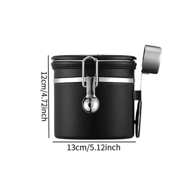 Kaffeboks Gadgets Kaffeoppbevaringsbeholder for te, kjeks, kaffebønner, sølv, 1,2 l Optional Black 1.2L