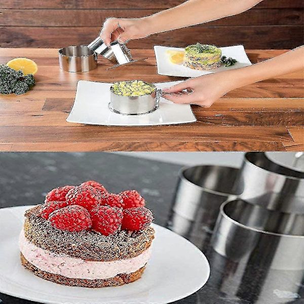 6 st Bakverk Ring, Rund Bakform, Rostfritt Stål Kakring Mousse Formar