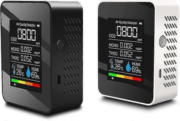 Luftkvalitetsdetektor Multifunksjonell Karbondioksid Co2 Tester Tvoc Hcho Verdi Elektrisitetsmengde
