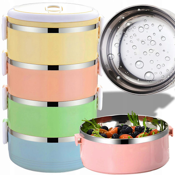 Termisk behållare för mat soppa middag termos, rostfritt stål 2,8l multicolor