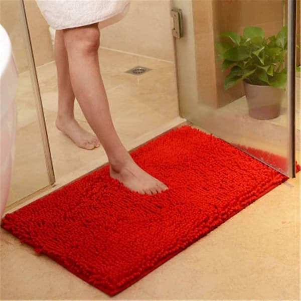 Maskinvaskbar blød og absorberende chenille mikrofiber skridsikker bademåtte
