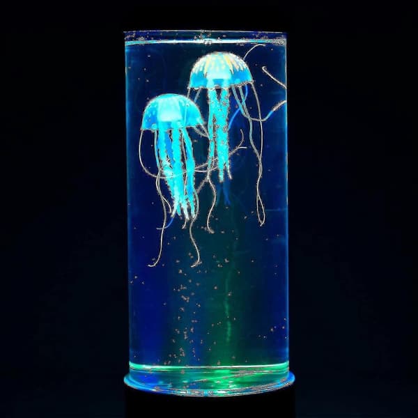 Led Jellyfish Lava Lampe Multi-farve, Natlys USB-opladning, Rund