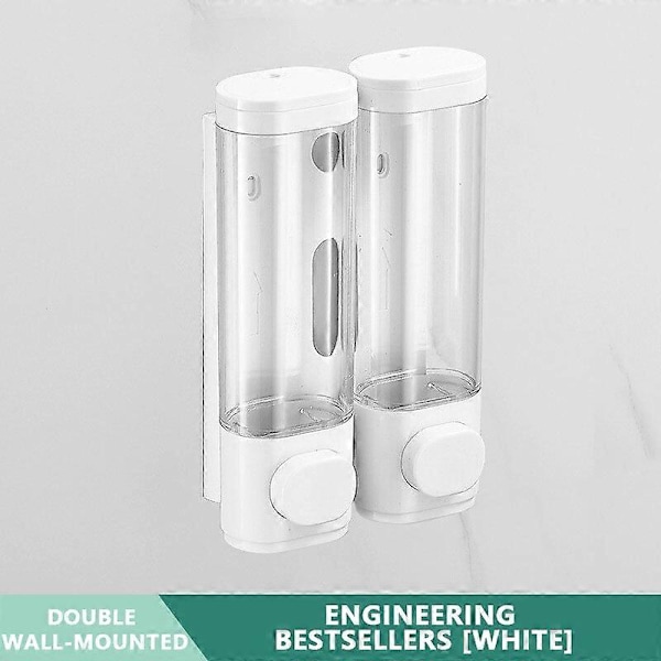 Manuaalinen suihkun paineella toimiva saippua-annostelija, yksi- tai kaksoispää, seinään asennettava käsihuuhdepullo, shampoo, kylpyhuoneen saippua-annostelija engineering double