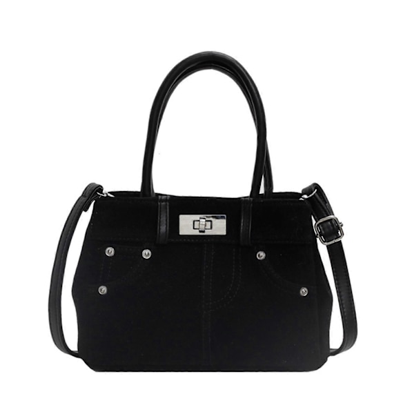 Elegant PU Axelväska Praktisk PU Crossbody Väska Casual Handväska med Topphandtag Arbetsväska med Funktionella Fack Kaffe Black