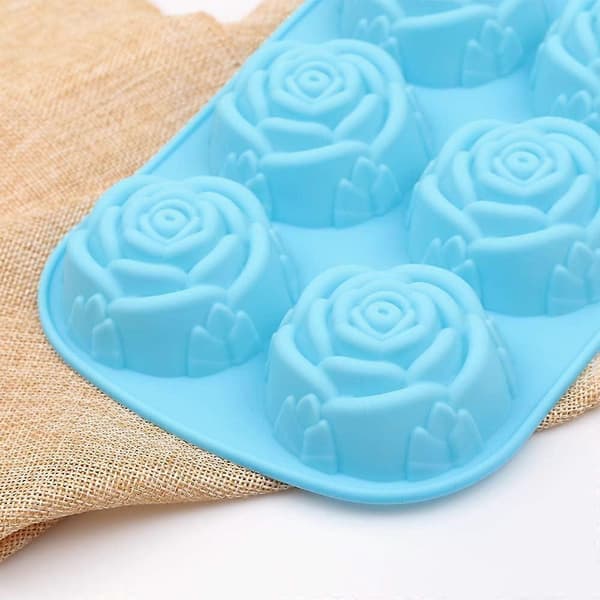 CU91 Blå Silikoneform, Akryl Rose Design Non-Stick Form til Kagedekoration, Håndværk