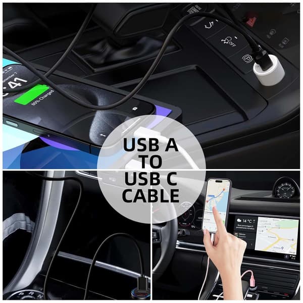 Højkvalitets helt nyt Car Carplay-kabel til iPhone 16 15 USB A til USB C-kabel til iPhone 16 15 Plus, iPhone 16e 16/15 Pro, iPhon