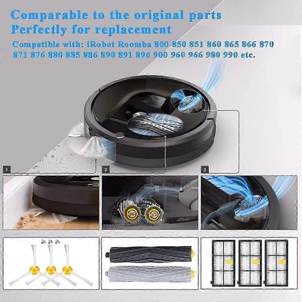 Tilbehørsdele til iRobot Roomba - Udskiftningsfiltre og børstesæt - 11-i-1 sæt