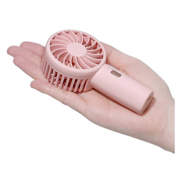 Portable Mute uppladdningsbar handhållen fläkt (rosa)