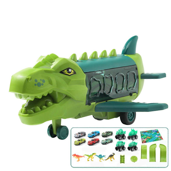Dinosauriespår Mini Racerbilar Födelsedagspresent För 3 4 5 6 År Gamla Fordon Flygplansleksaker green
