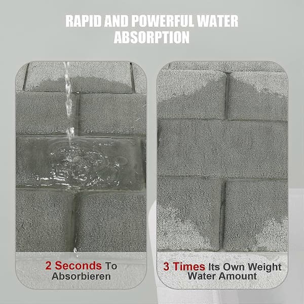 Sklisikker badematte i memory foam, absorberende badematter, vaskbare badematter, dusjmatte til bad (Grå, 40 x 60 cm)