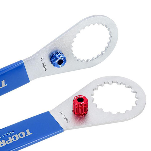 Solid Cykel Bundbeslag Nøgle Legering 16-hak Fjernelsesskrue TL-BB02 Silver Blue