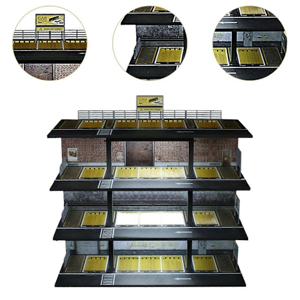 1:64 Diecast Bil Display Case Showcase med Ljus för Födelsedagspresent Leksaksbilar American