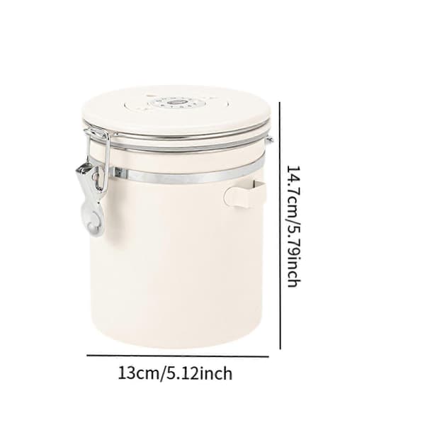 Kaffeboks Gadgets Kaffeoppbevaringsbeholder for te, kjeks, kaffebønner, sølv, 1,2 l Optional Beige White 1.5L